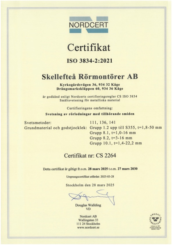 CS2264 Skellefteå Rörmontörer AB, Kåge tom 2030-03-27